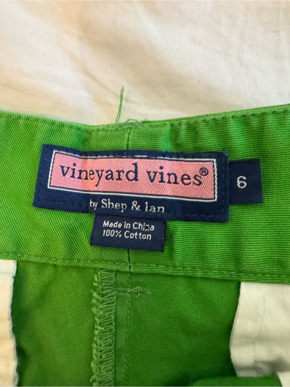 Bundle of Vineyard Vines Bright Green and yellow Chino Bermuda Shorts- like new! - Picture 3 of 12